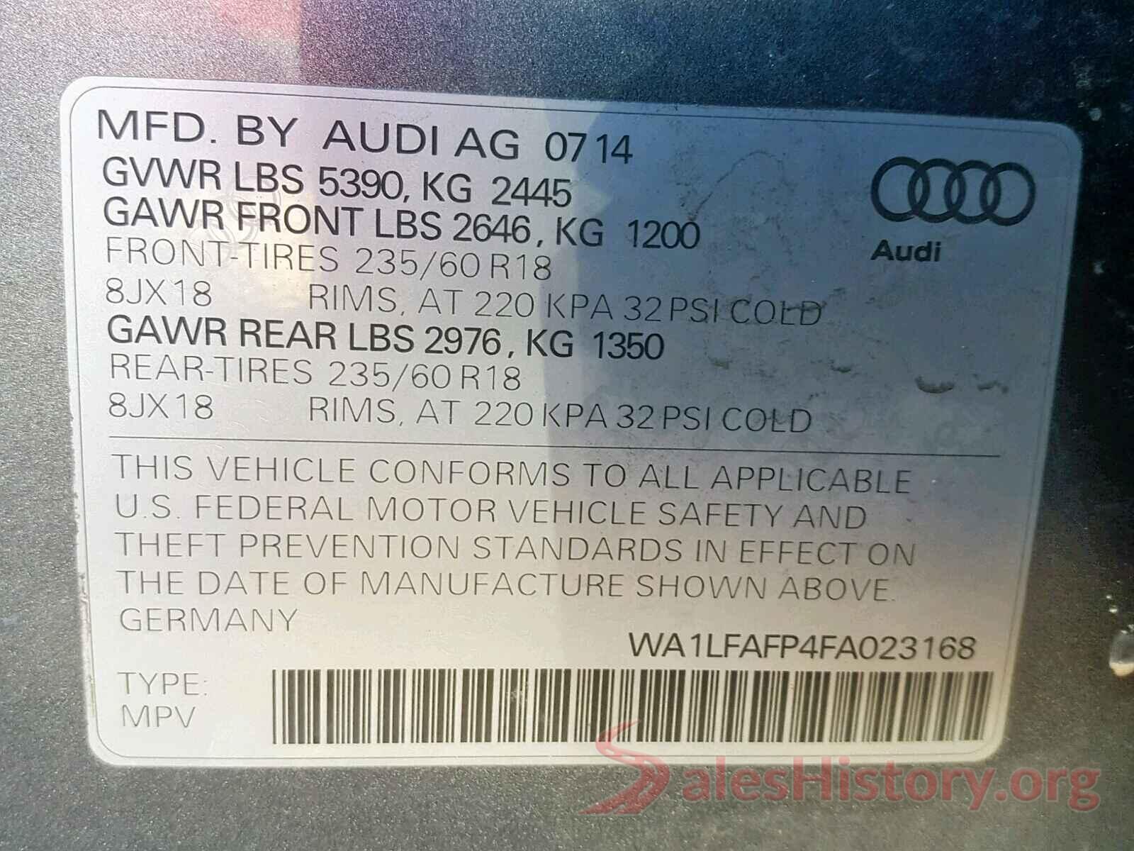 2T3RFREV0GW453832 2015 AUDI Q5