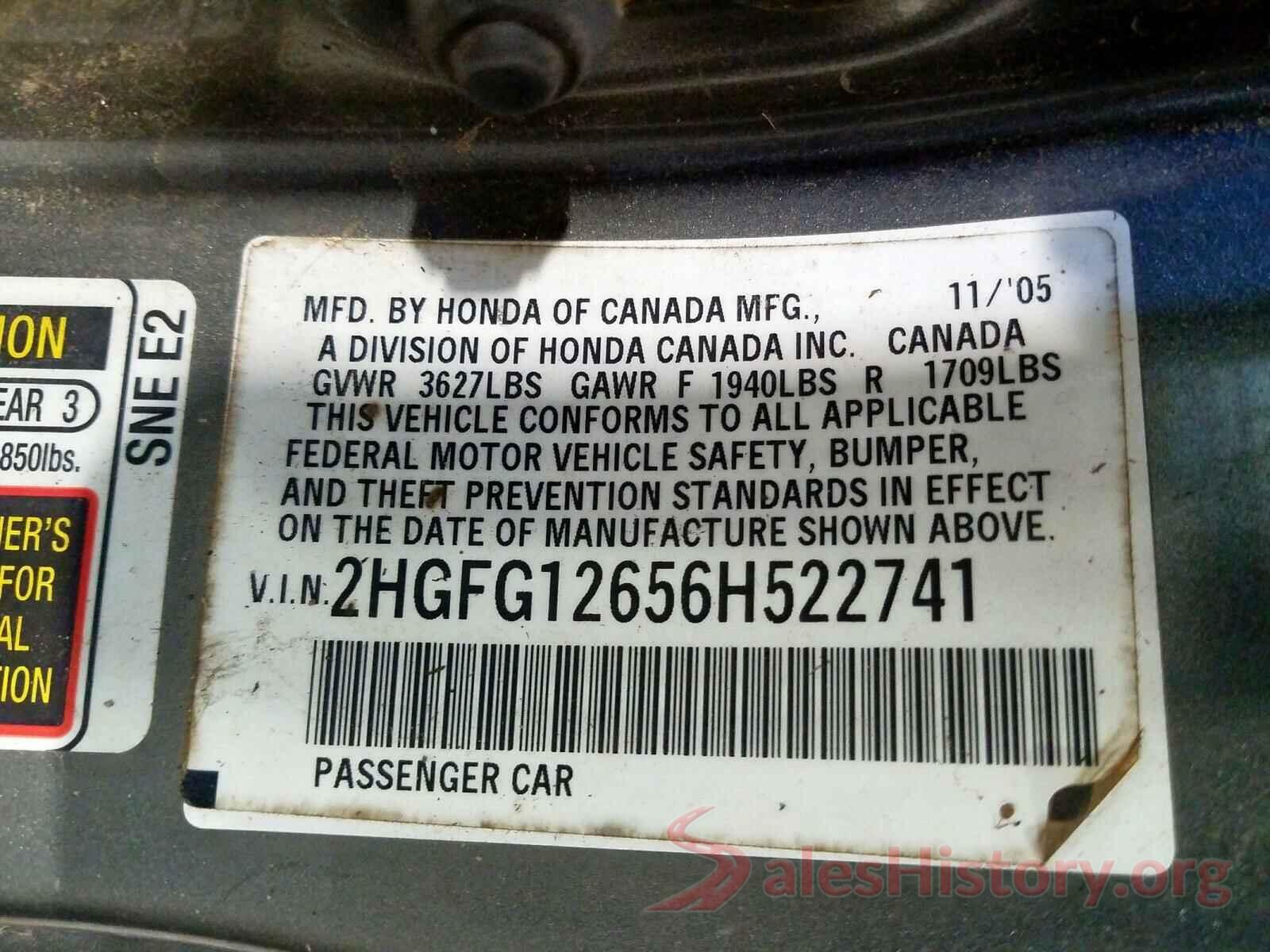 2T3C1RFVXLC069068 2006 HONDA CIVIC