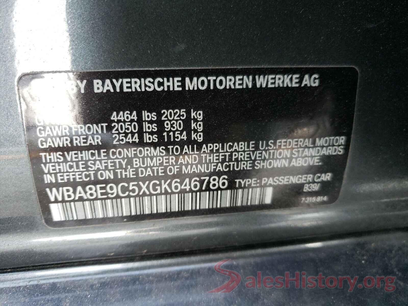 WBA8E9C5XGK646786 2016 BMW 3 SERIES