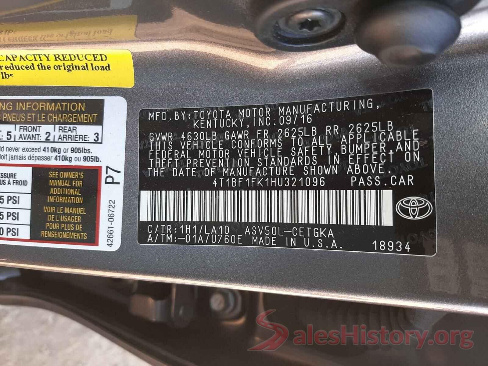 4T1BF1FK1HU321096 2017 TOYOTA CAMRY