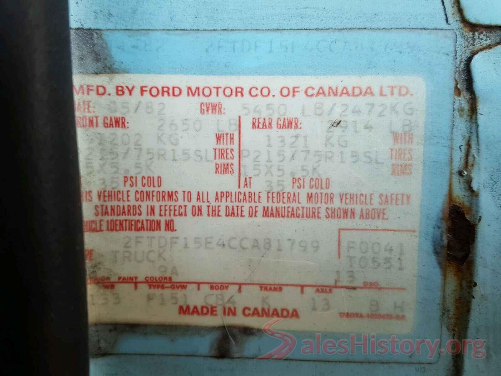 3MYDLBYV2JY312334 1982 FORD F150