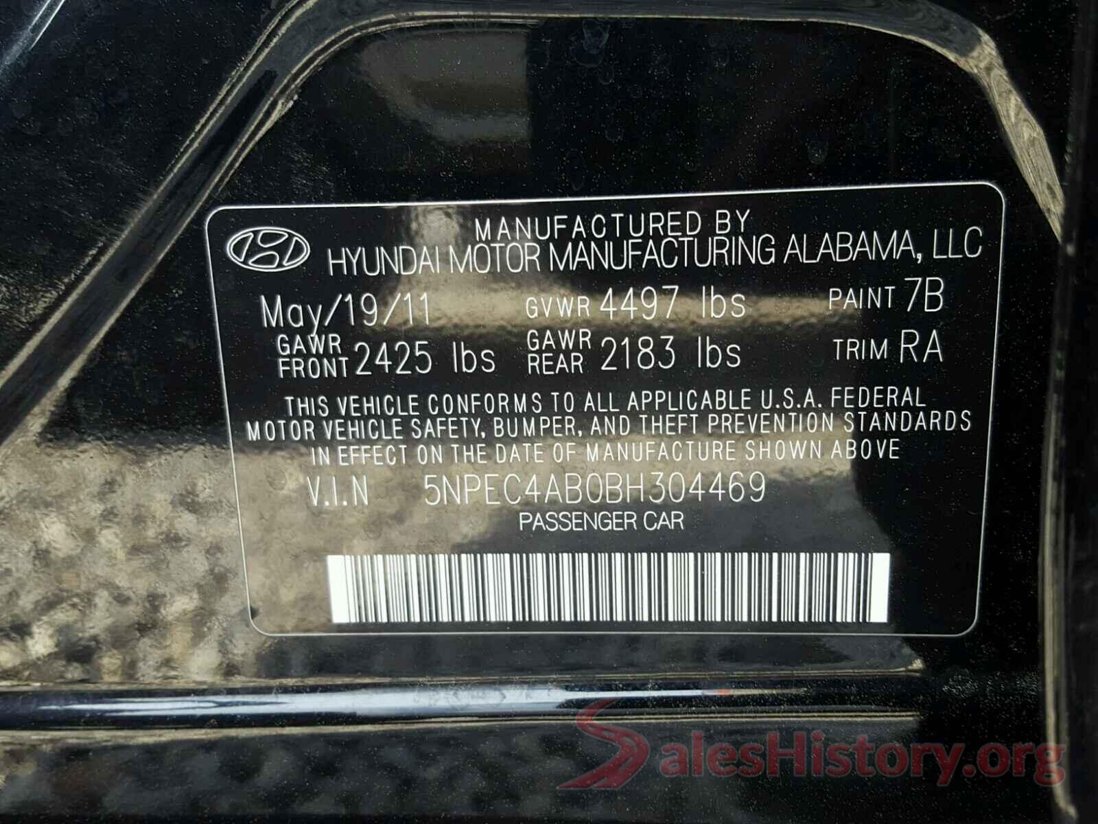 JF1VA1A63K9813901 2011 HYUNDAI SONATA