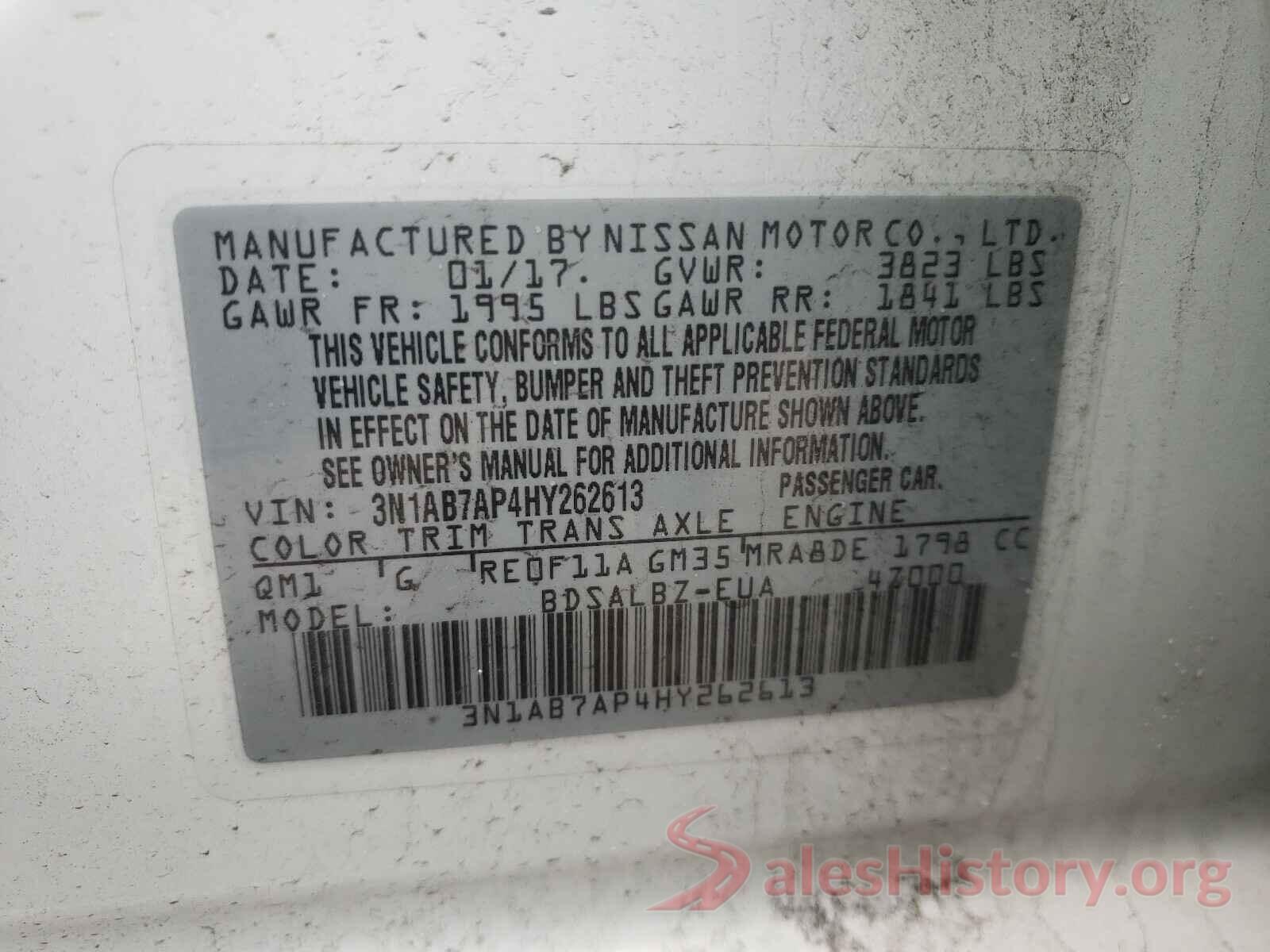 0000E2CP4JL370149 2017 NISSAN SENTRA