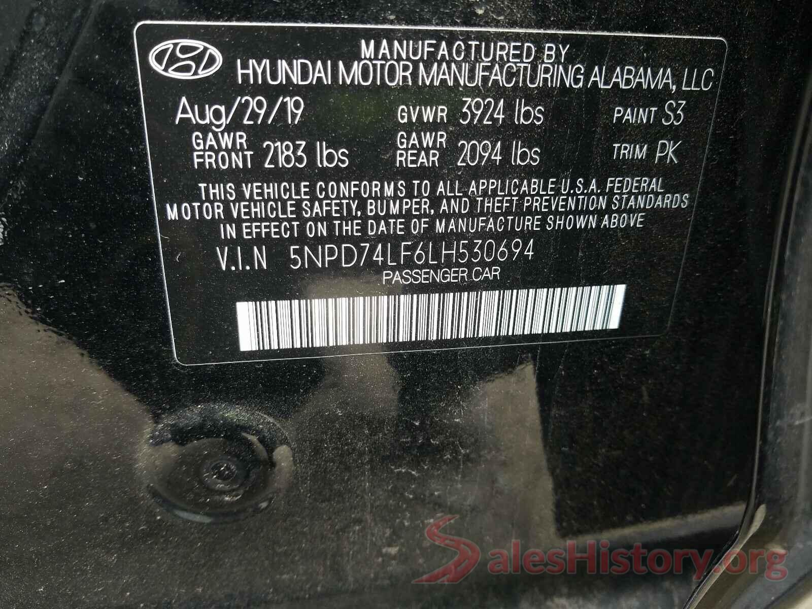 5NPD74LF6LH530694 2020 HYUNDAI ELANTRA