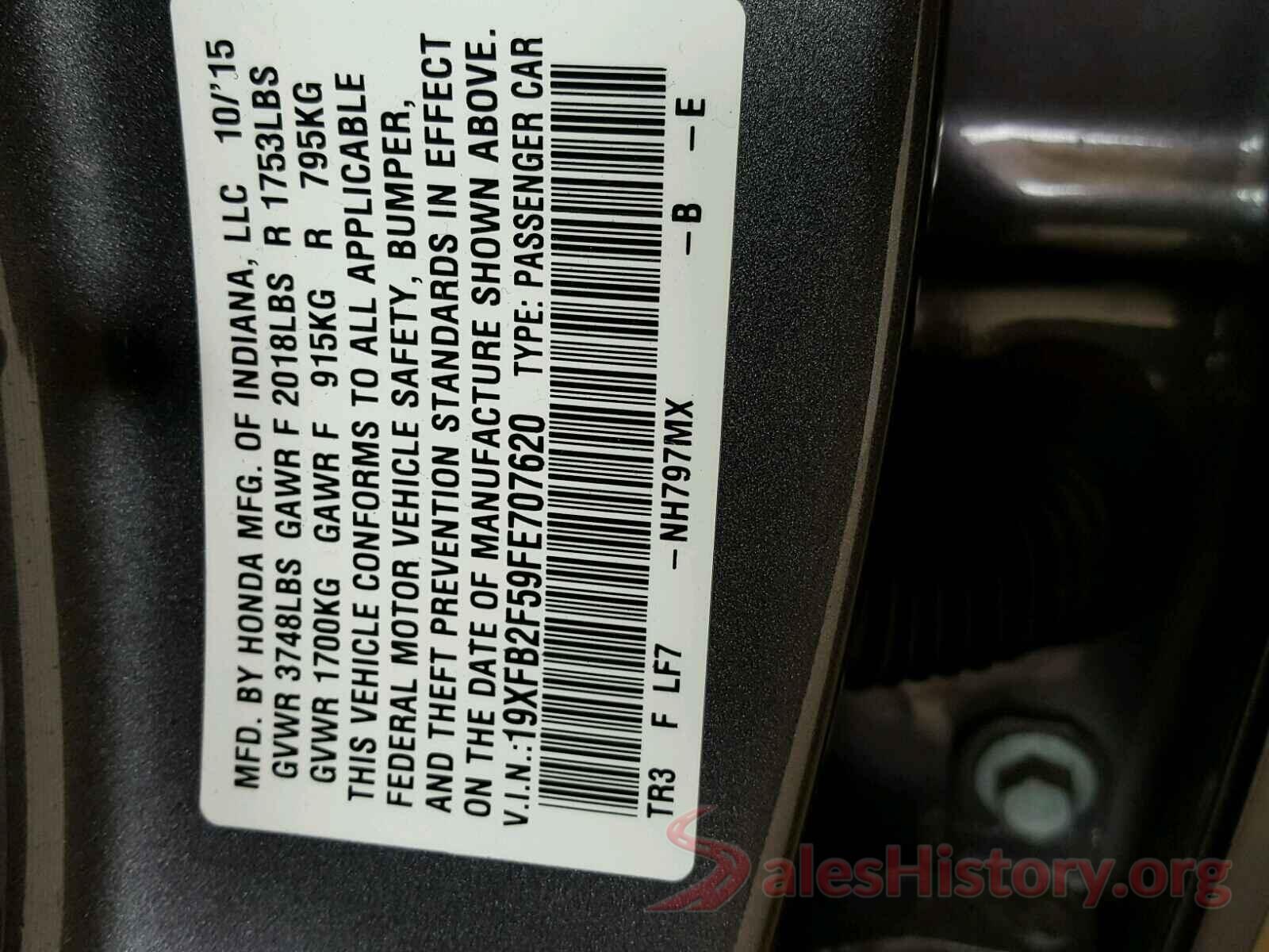 1N4BL4BV5LC222364 2015 HONDA CIVIC