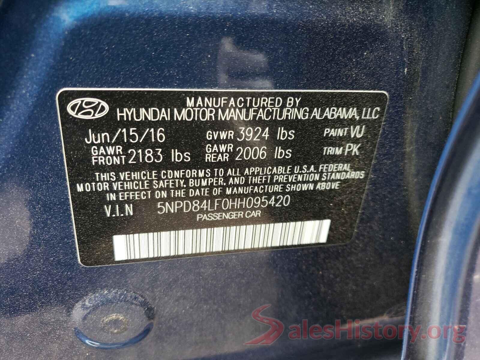 5NPD84LF0HH095420 2017 HYUNDAI ELANTRA