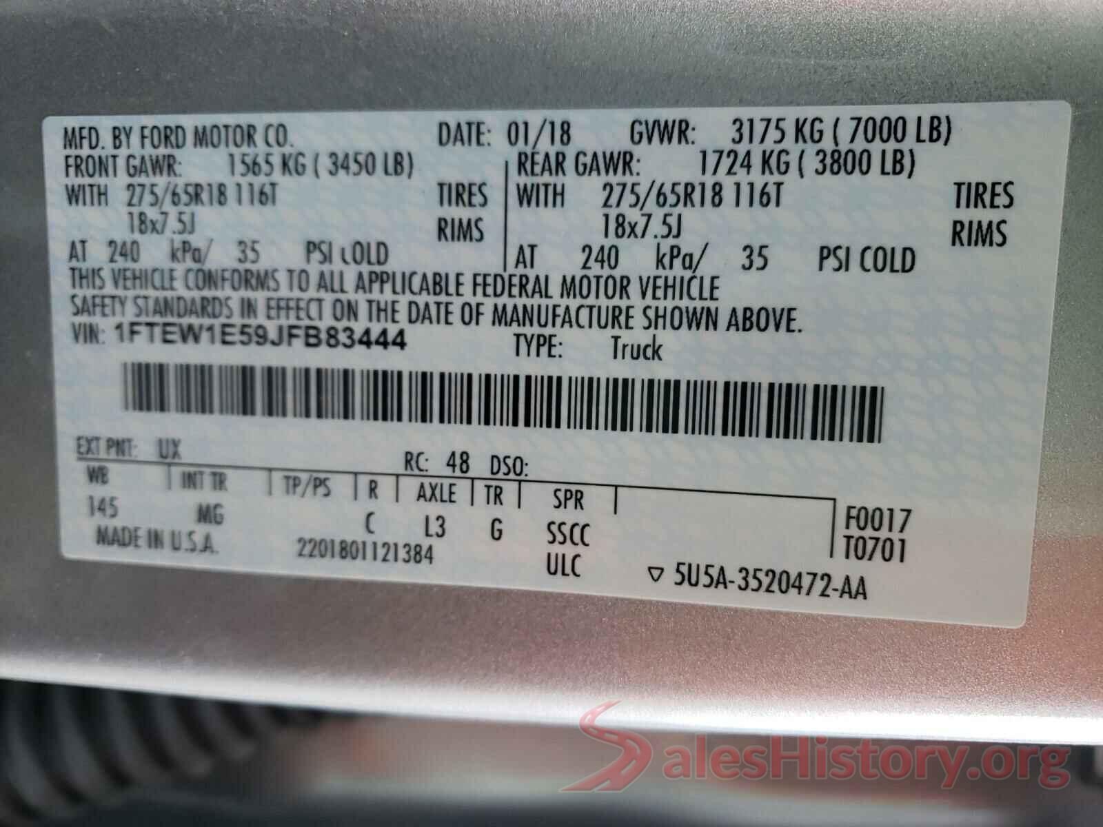 5NPDH4AE4GH764510 2018 FORD F150