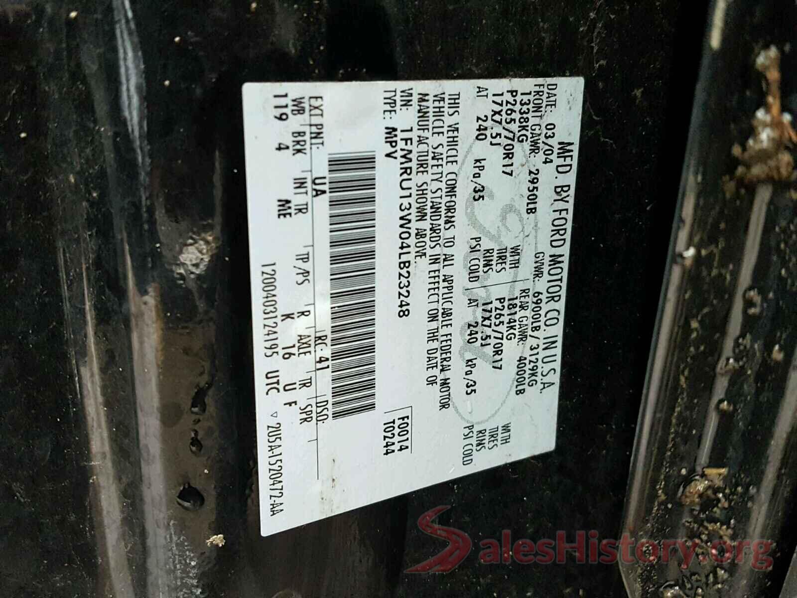 1N4AL3AP1JC236400 2004 FORD EXPEDITION