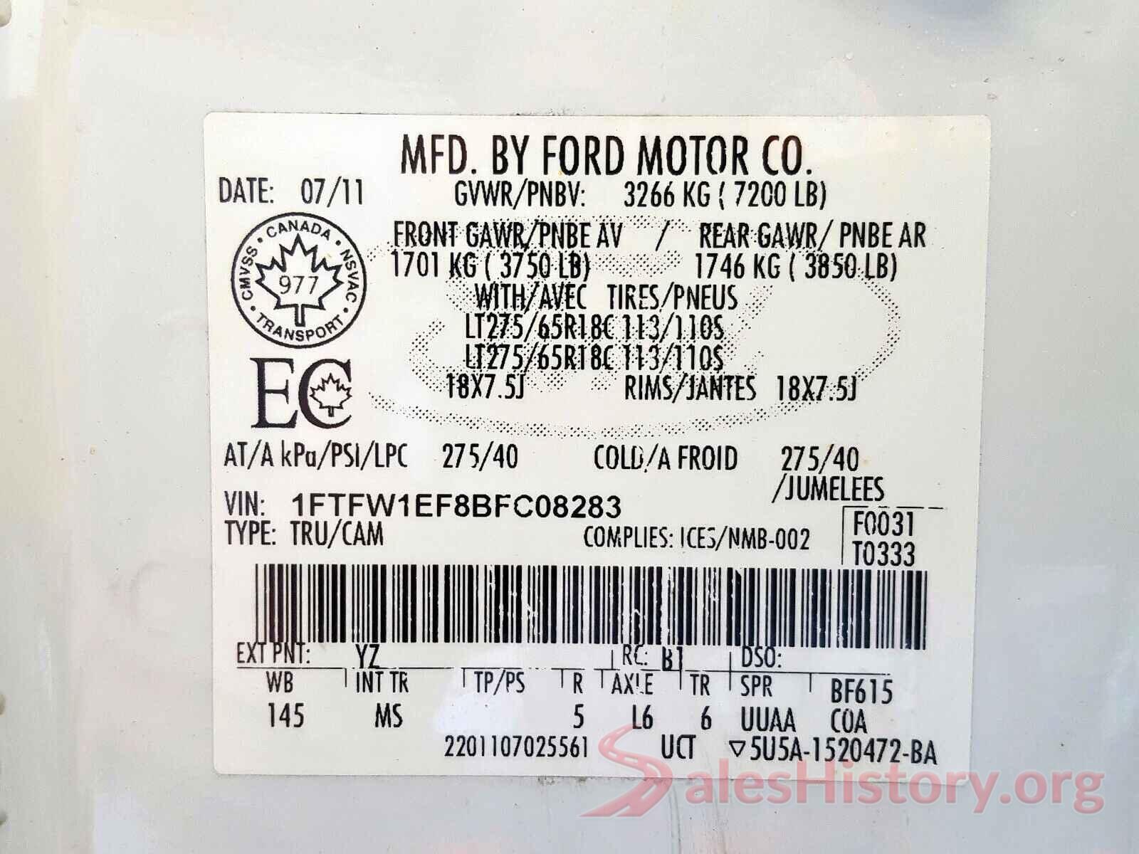 2FMHK6DT0GBA15333 2011 FORD F150