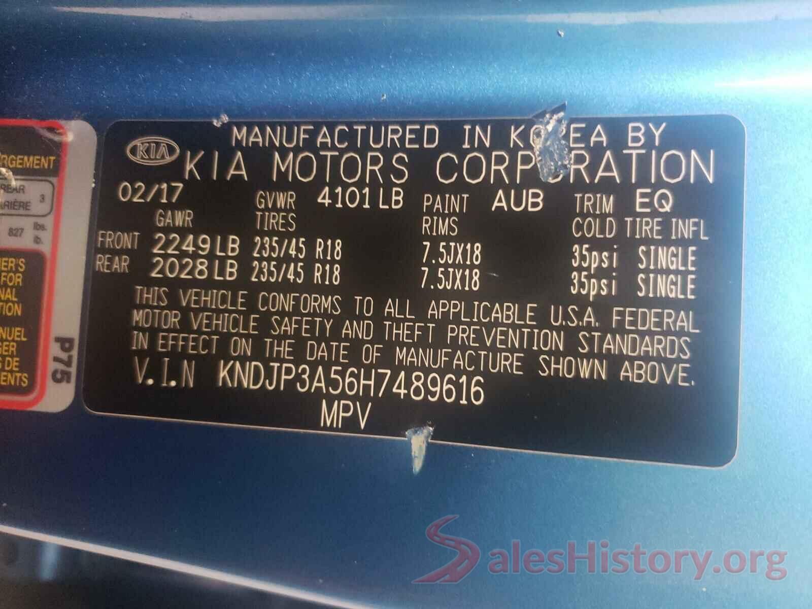 KNDJP3A56H7489616 2017 KIA SOUL