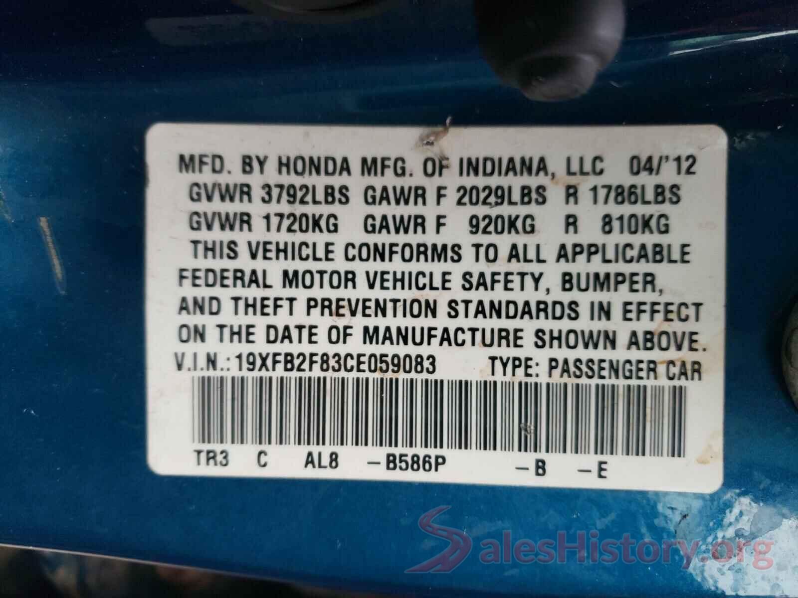 5FNYF5H76JB028081 2012 HONDA CIVIC