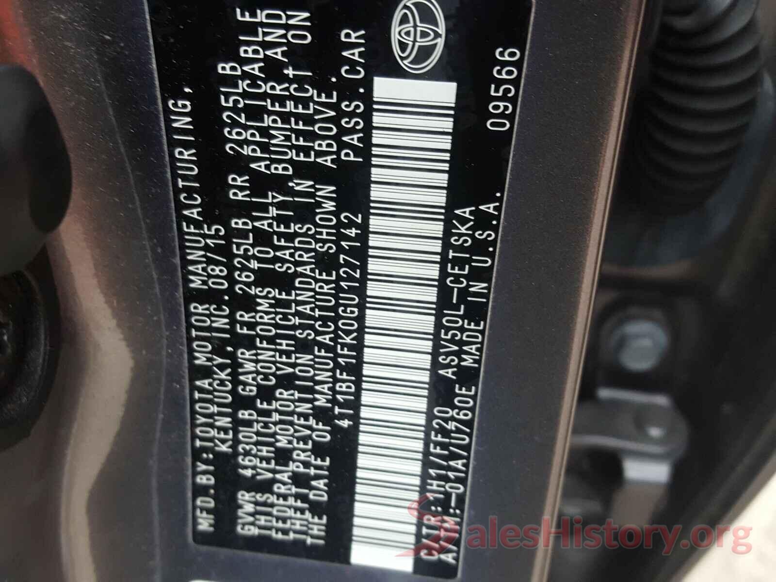 4T1BF1FK0GU127142 2016 TOYOTA CAMRY