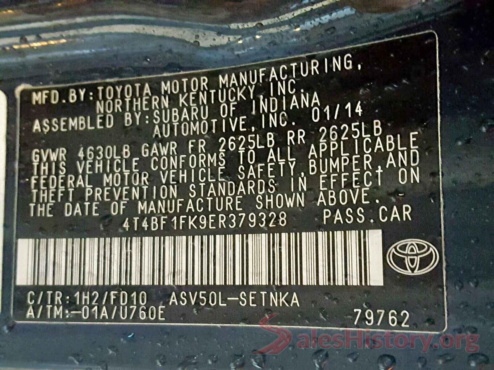 4T4BF1FK9ER379328 2014 TOYOTA CAMRY