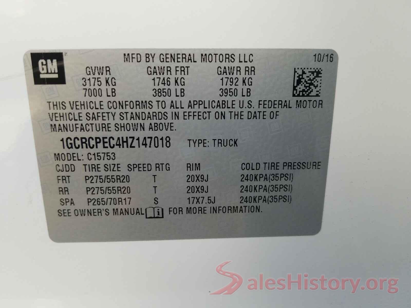 1GCRCPEC4HZ147018 2017 CHEVROLET SILVERADO