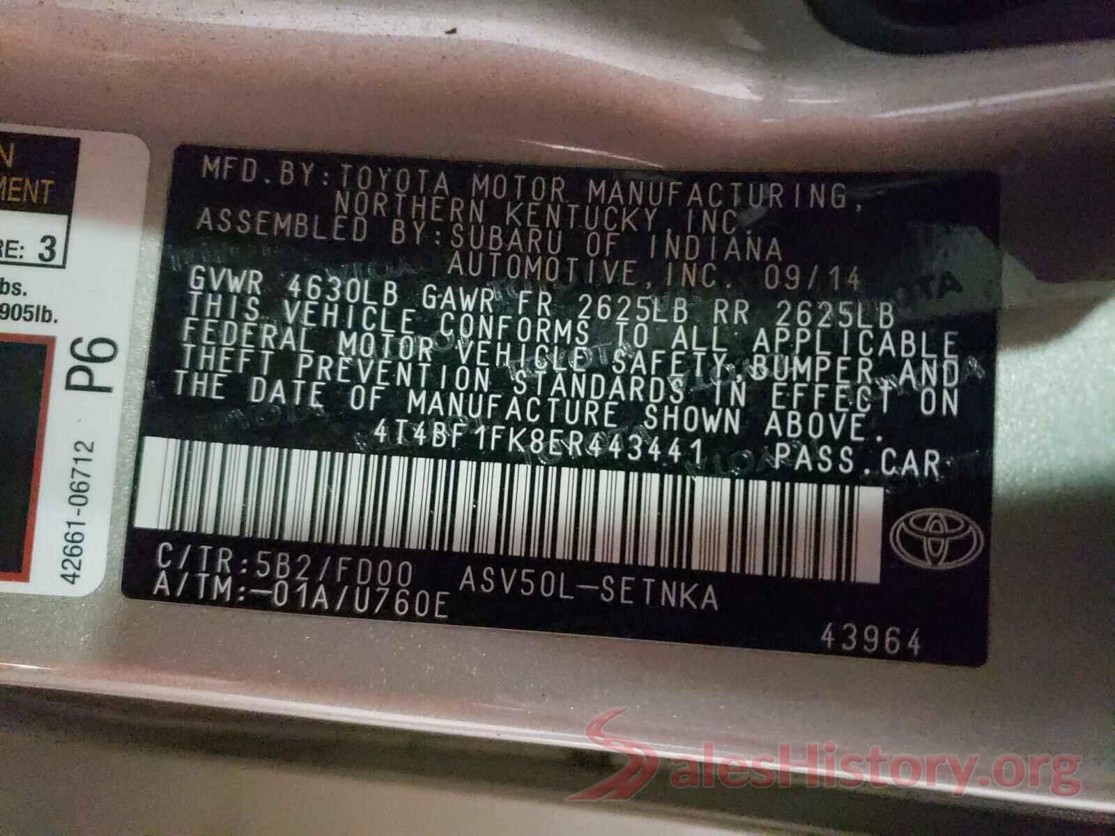 5TFCZ5AN2LX229947 2014 TOYOTA CAMRY