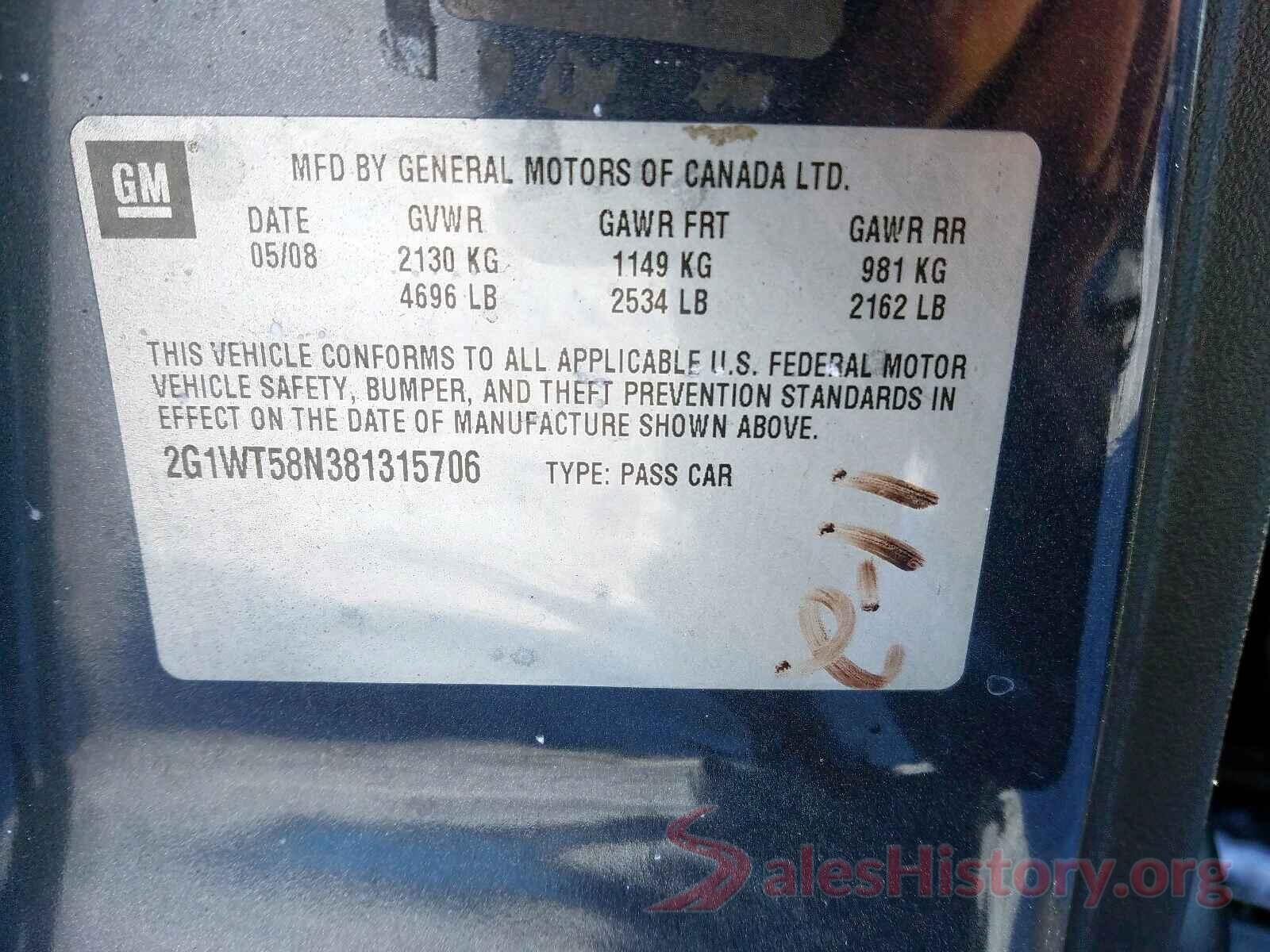 1G1ZE5ST0GF302174 2008 CHEVROLET IMPALA