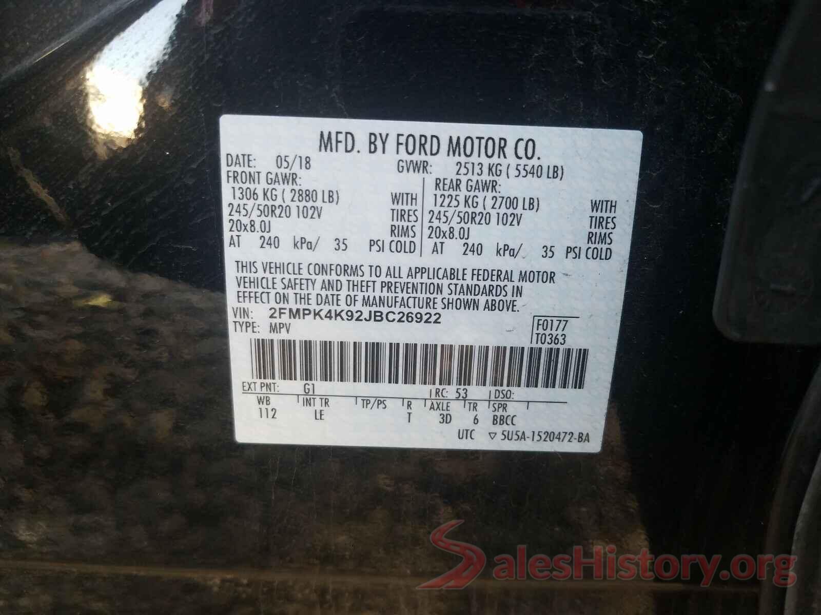 2T2HZMDA3MC271709 2018 FORD EDGE