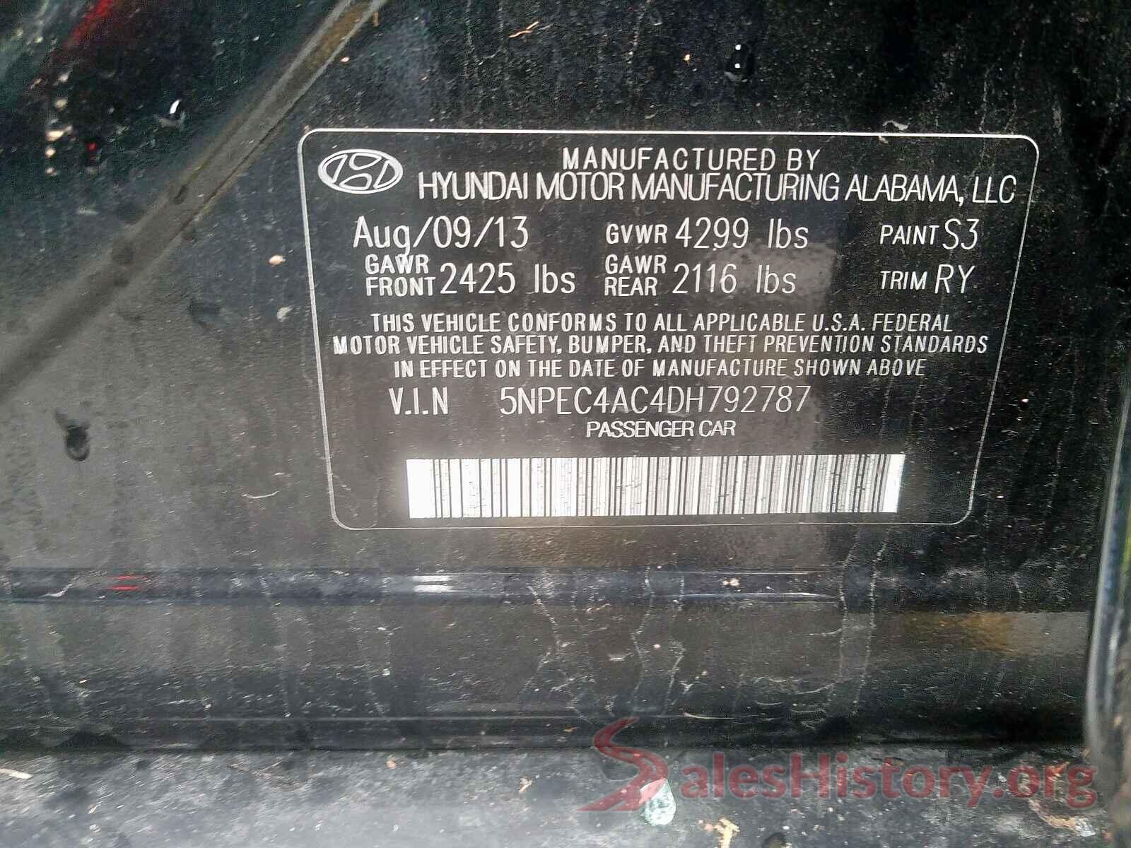 1C4BJWDG6HL695465 2013 HYUNDAI SONATA