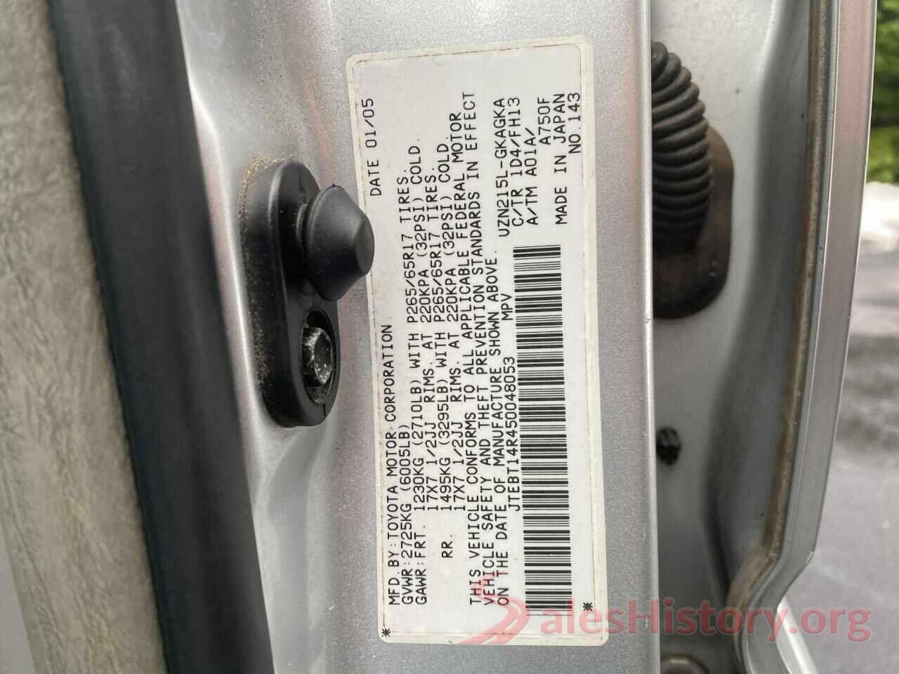 2T1BURHE6GC503047 2005 TOYOTA 4RUNNER