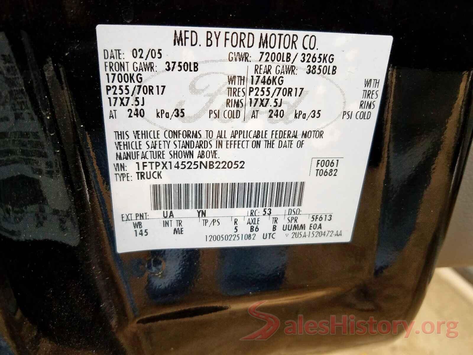 1C4RJFAG1JC453112 2005 FORD F150