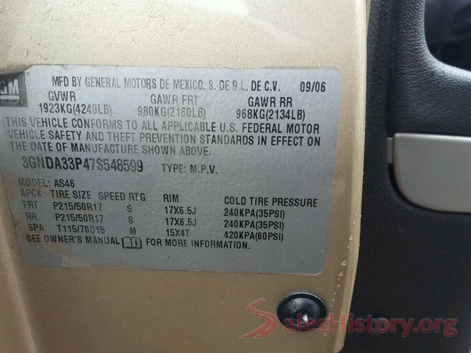 ZACNJDABXMPM55445 2007 CHEVROLET HHR