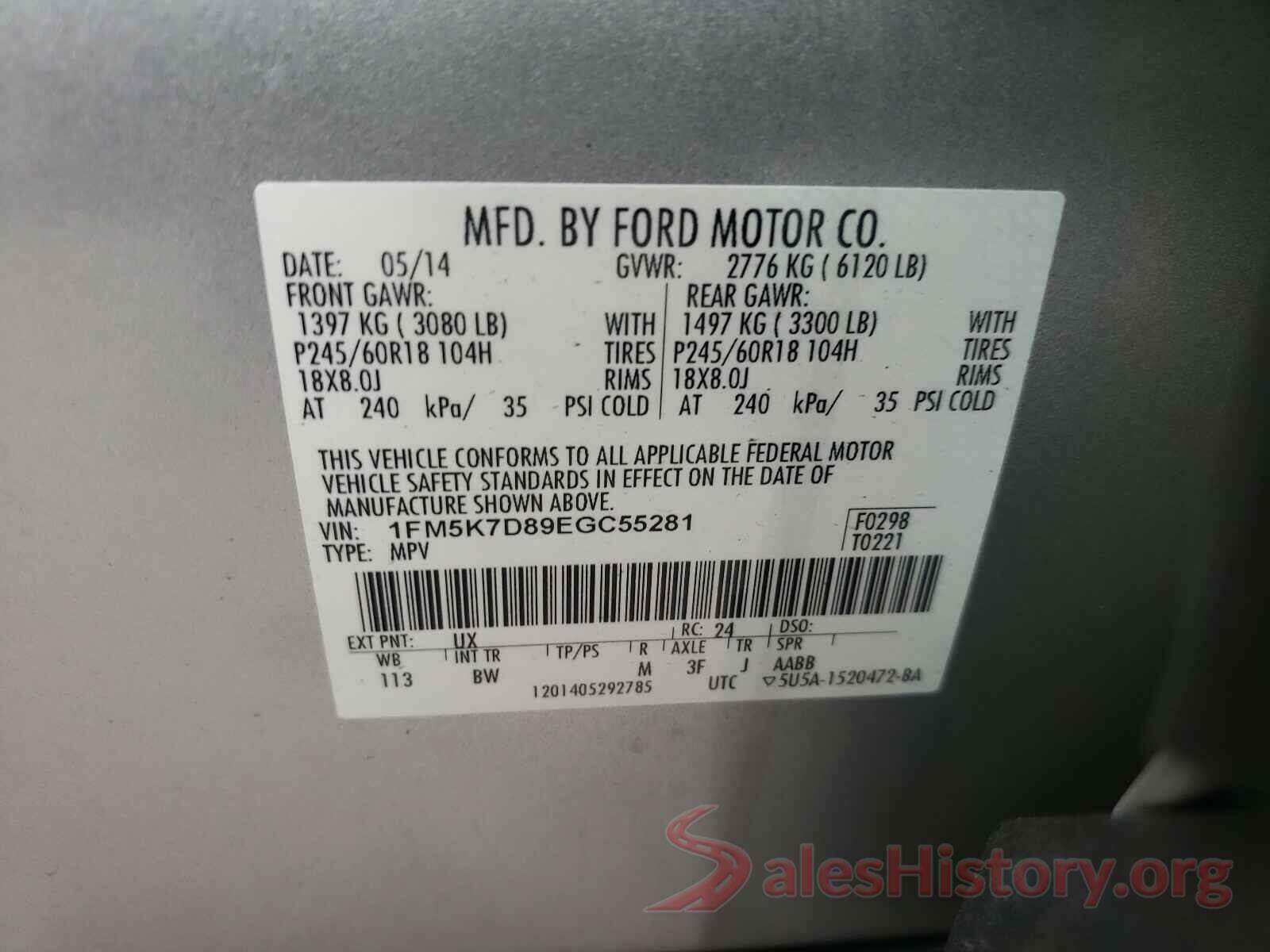 KNDPM3AC0M7898996 2014 FORD EXPLORER