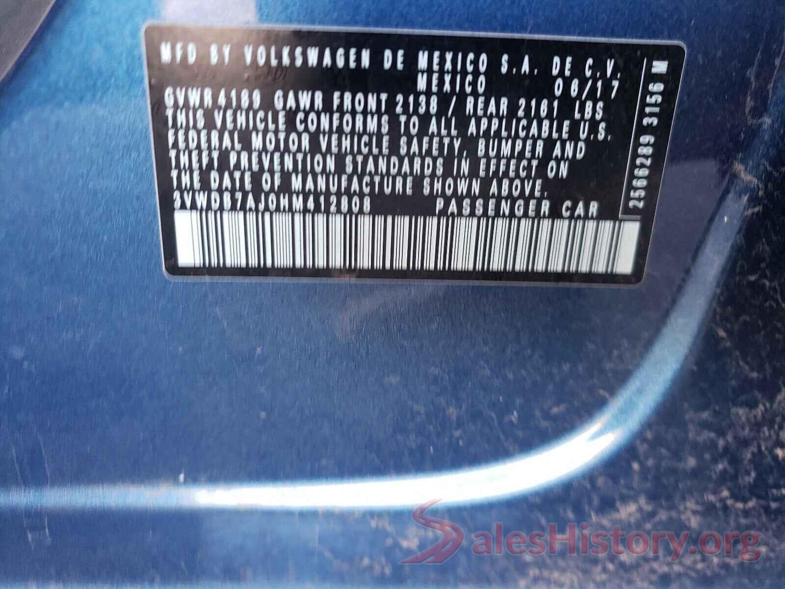 3VWDB7AJ0HM412808 2017 VOLKSWAGEN JETTA