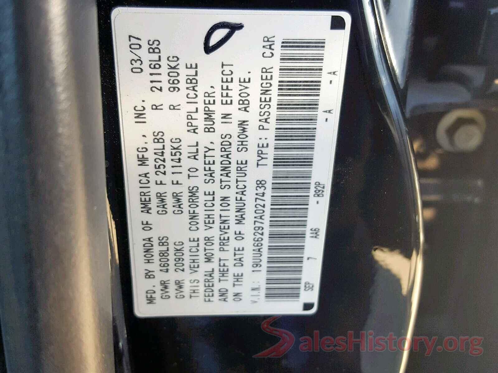 3N1CN7AP7HK464803 2007 ACURA TL