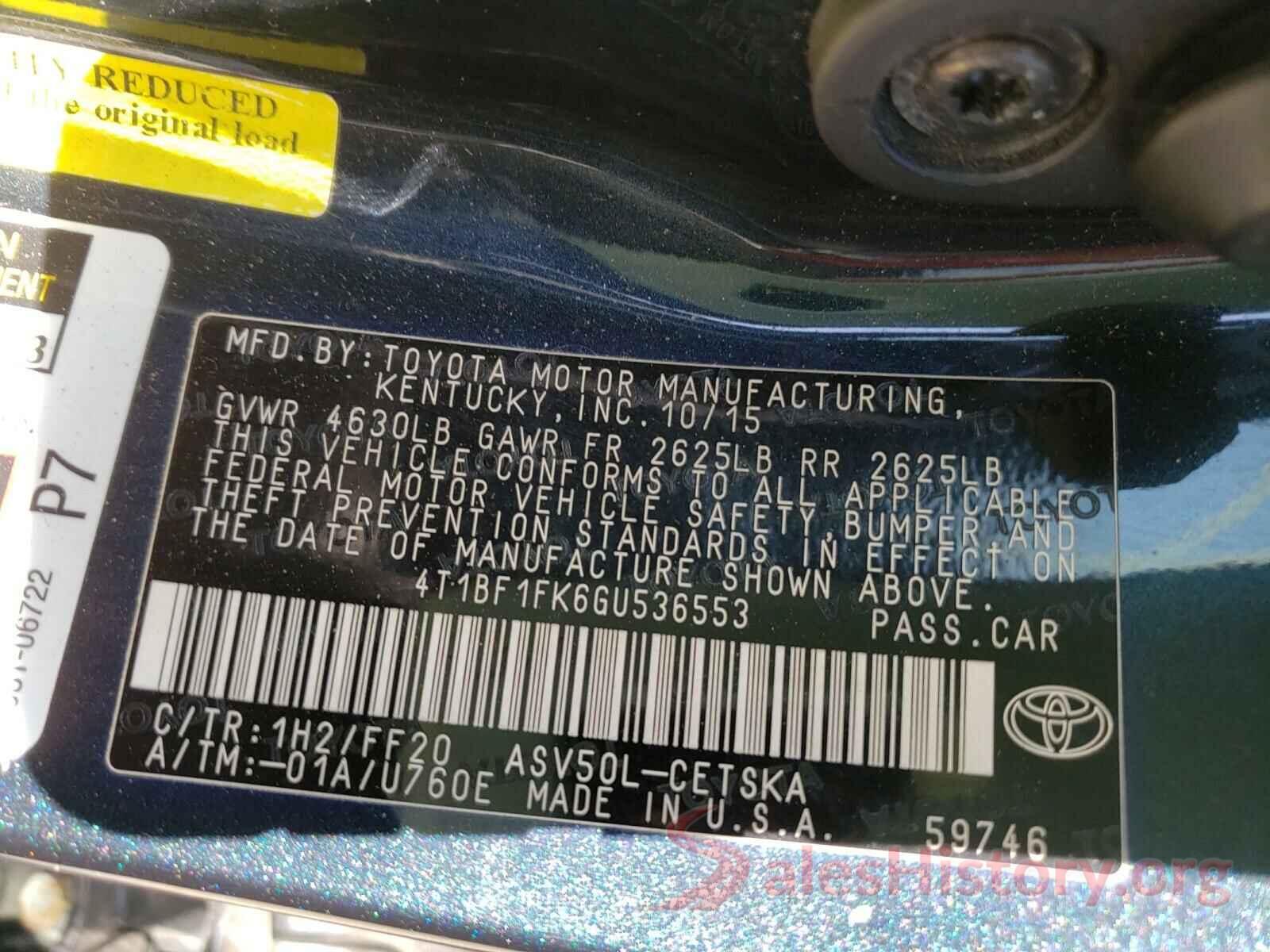 4T1BF1FK6GU536553 2016 TOYOTA CAMRY