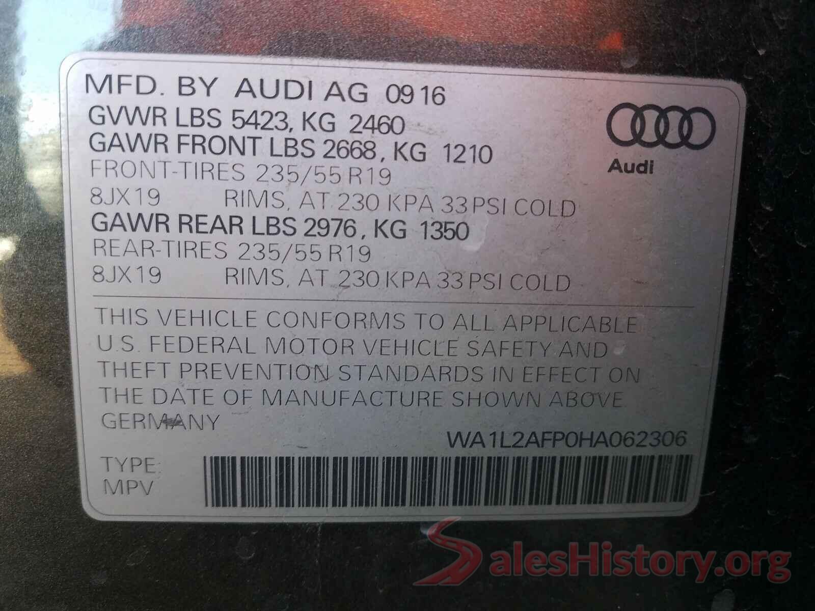 WA1L2AFP0HA062306 2017 AUDI Q5