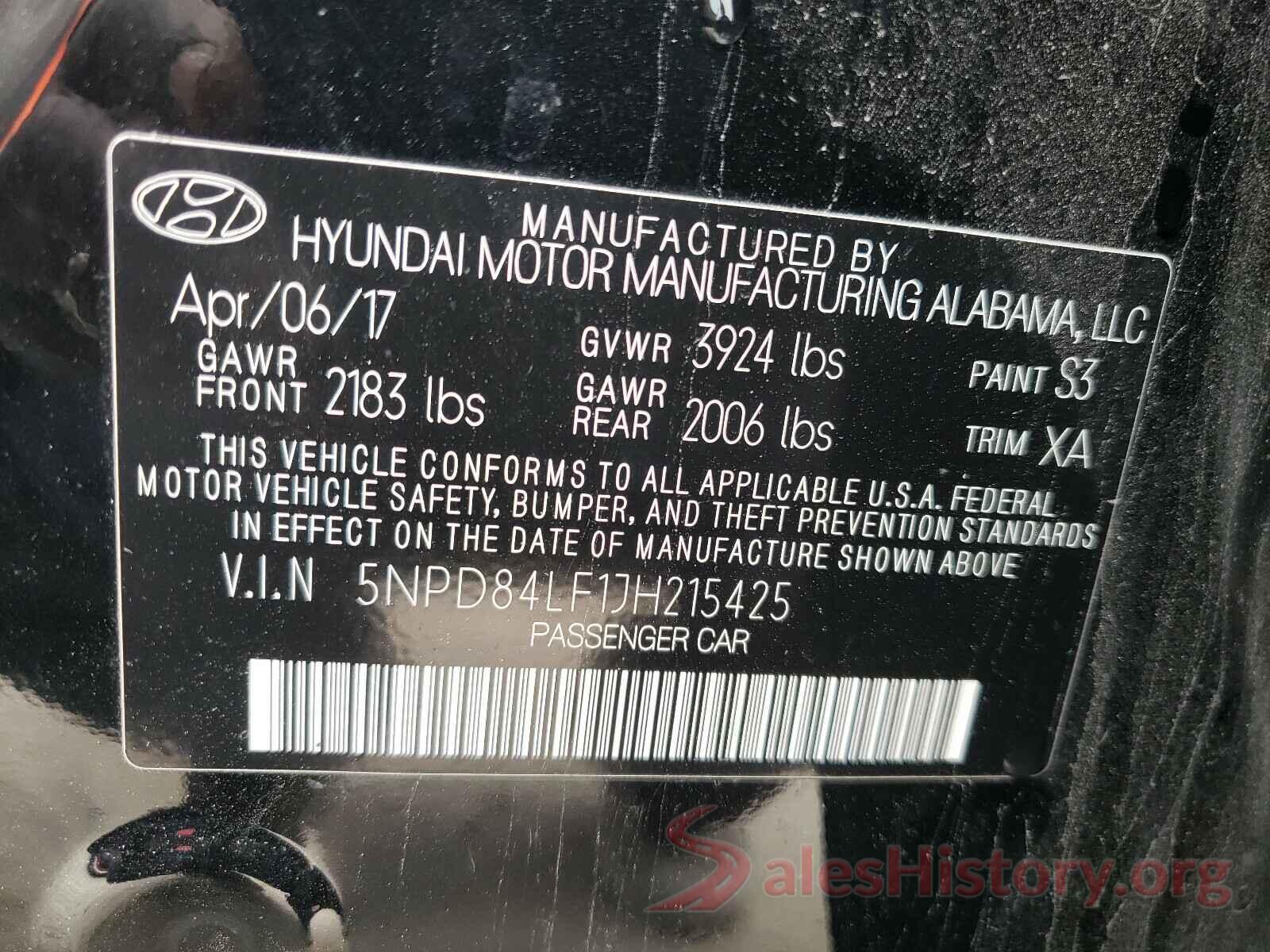 5NPD84LF1JH215425 2018 HYUNDAI ELANTRA