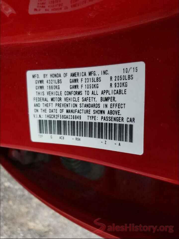 1HGCR2F59GA038849 2016 HONDA ACCORD