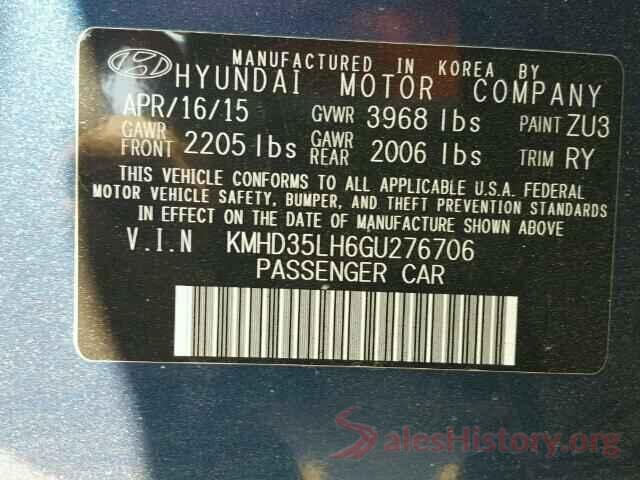 JTDEPMAE6MJ171628 2016 HYUNDAI ELANTRA