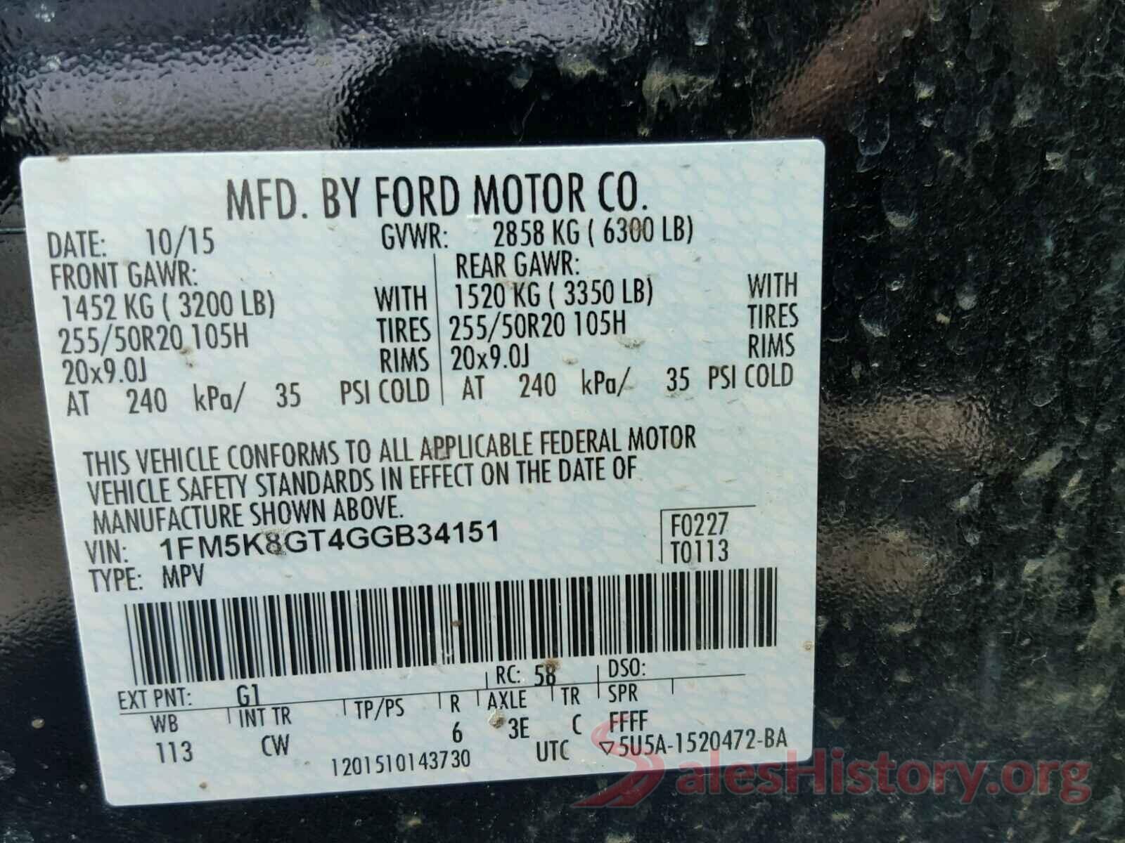 3FADP4EJ9GM112587 2016 FORD EXPLORER