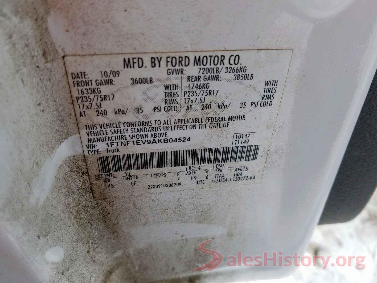 5NPE24AF4GH359780 2010 FORD F150