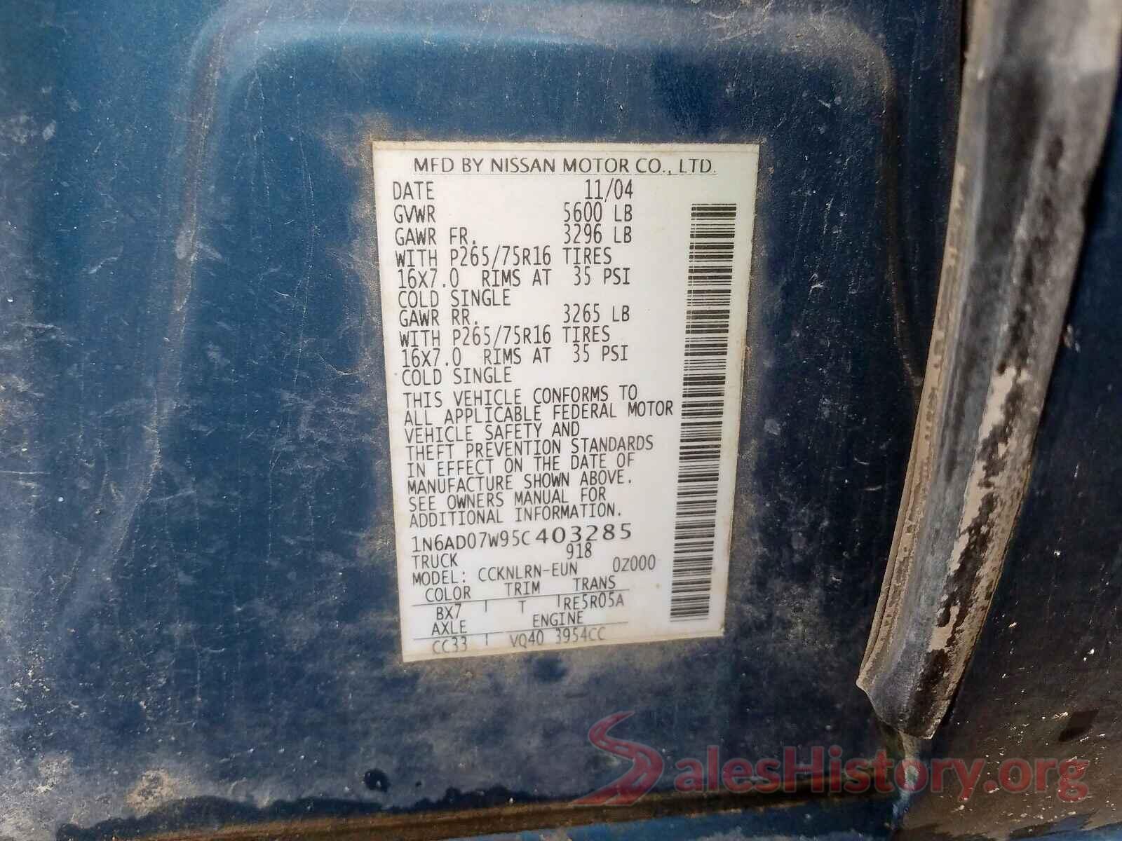 4T1BF1FK0HU278290 2005 NISSAN FRONTIER C