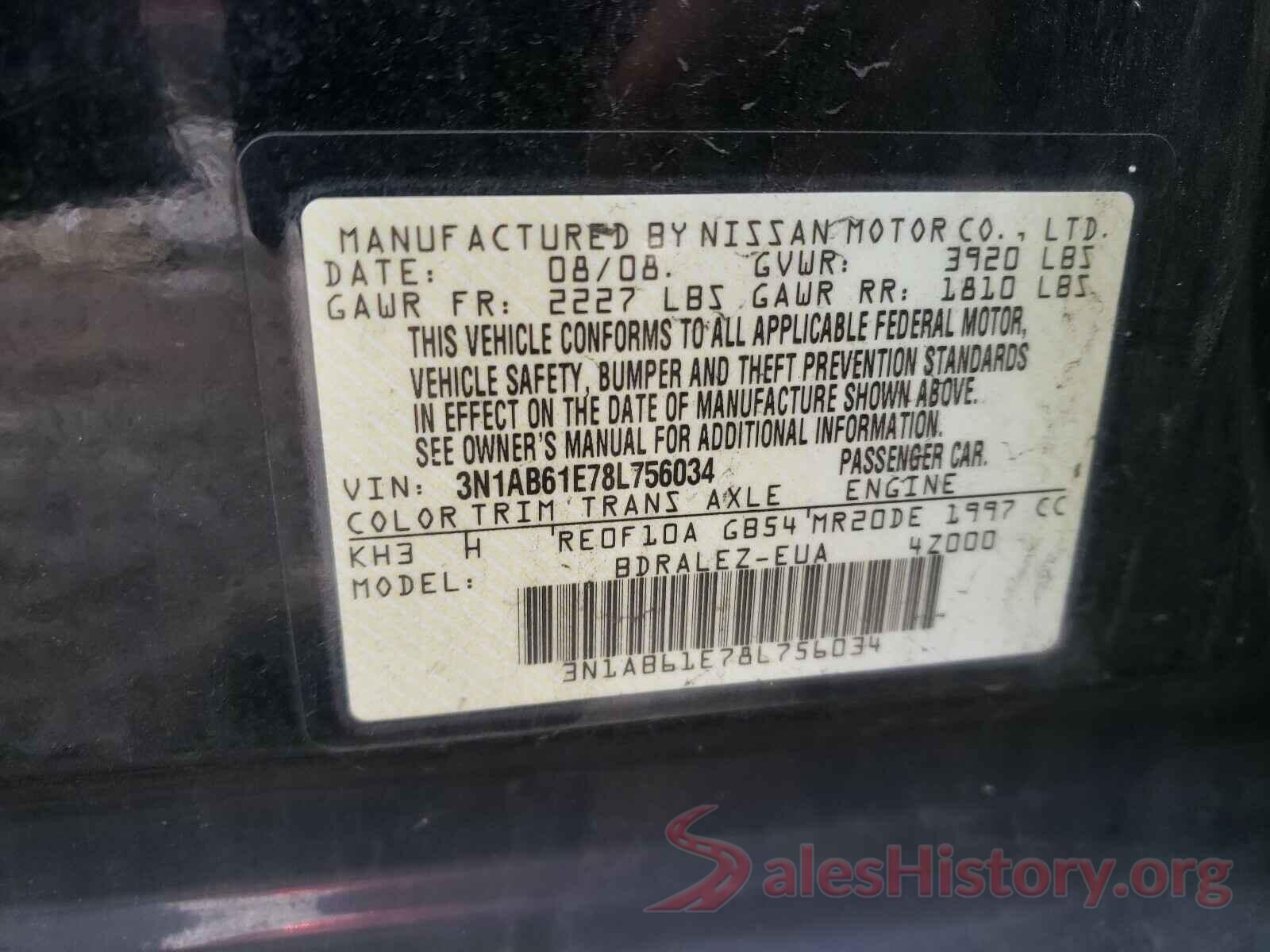 JTDKAMFU9M3127292 2008 NISSAN SENTRA