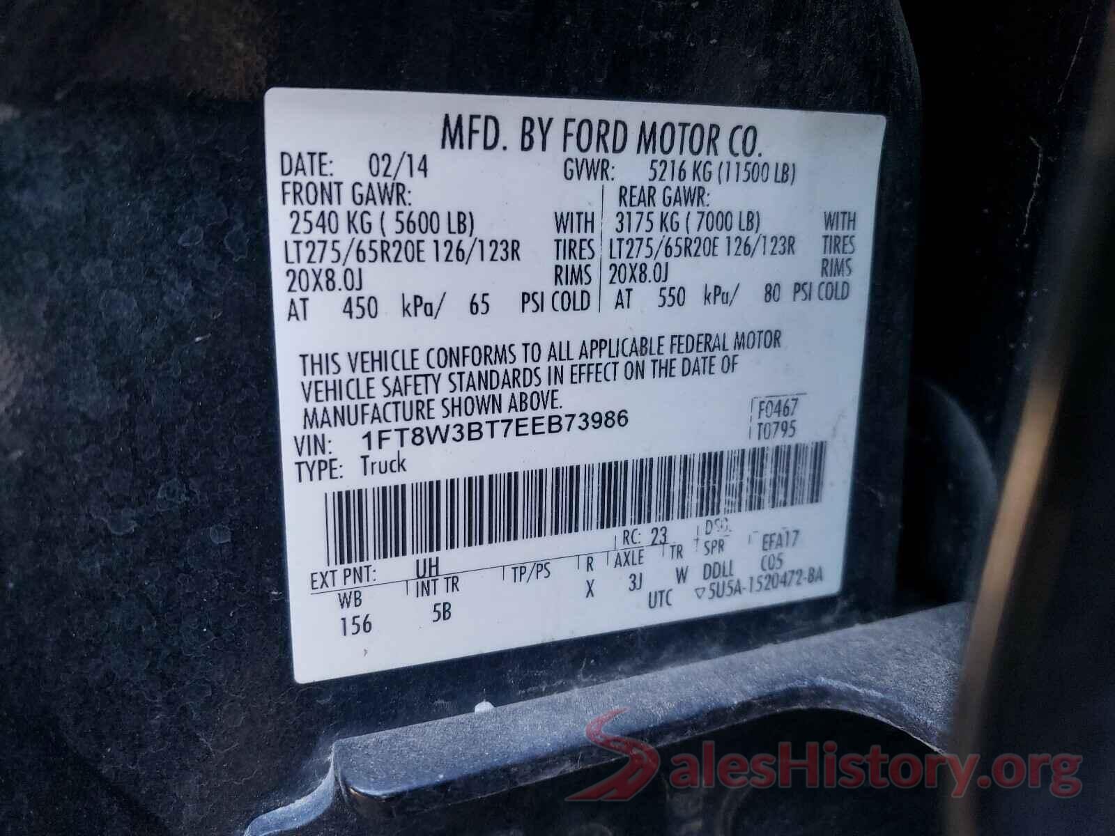 JM1BM1U75G1285535 2014 FORD F350