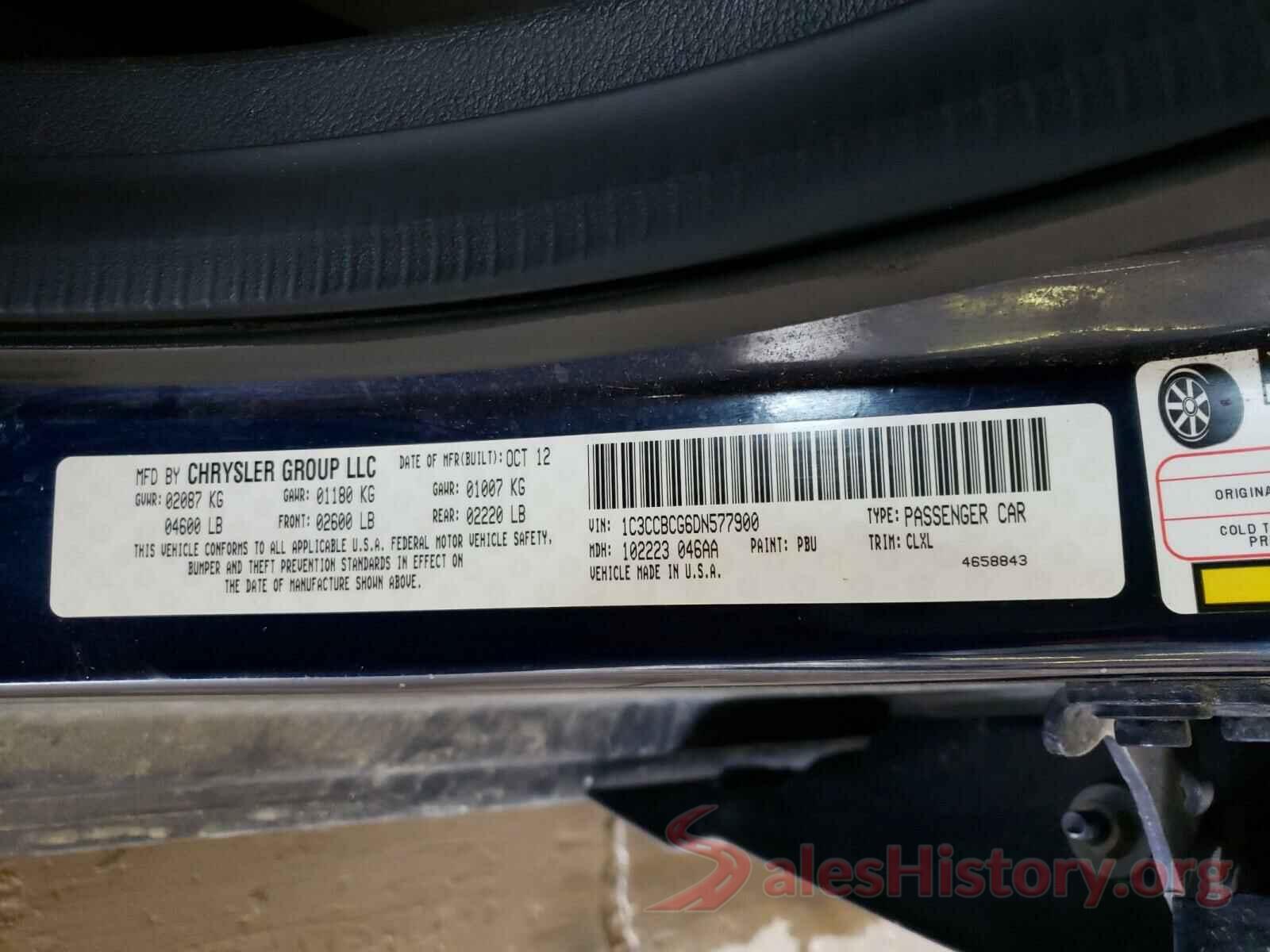 5TFUY5F12JX751469 2013 CHRYSLER 200