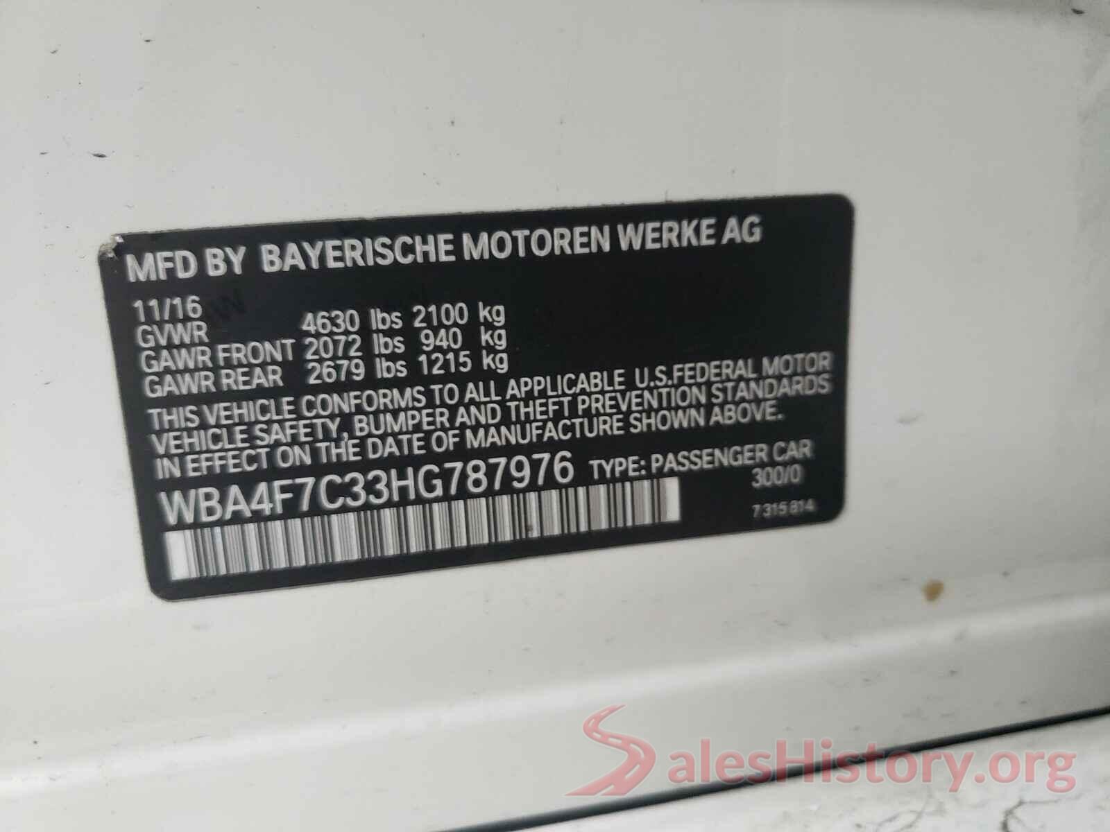 WBA4F7C33HG787976 2017 BMW 4 SERIES