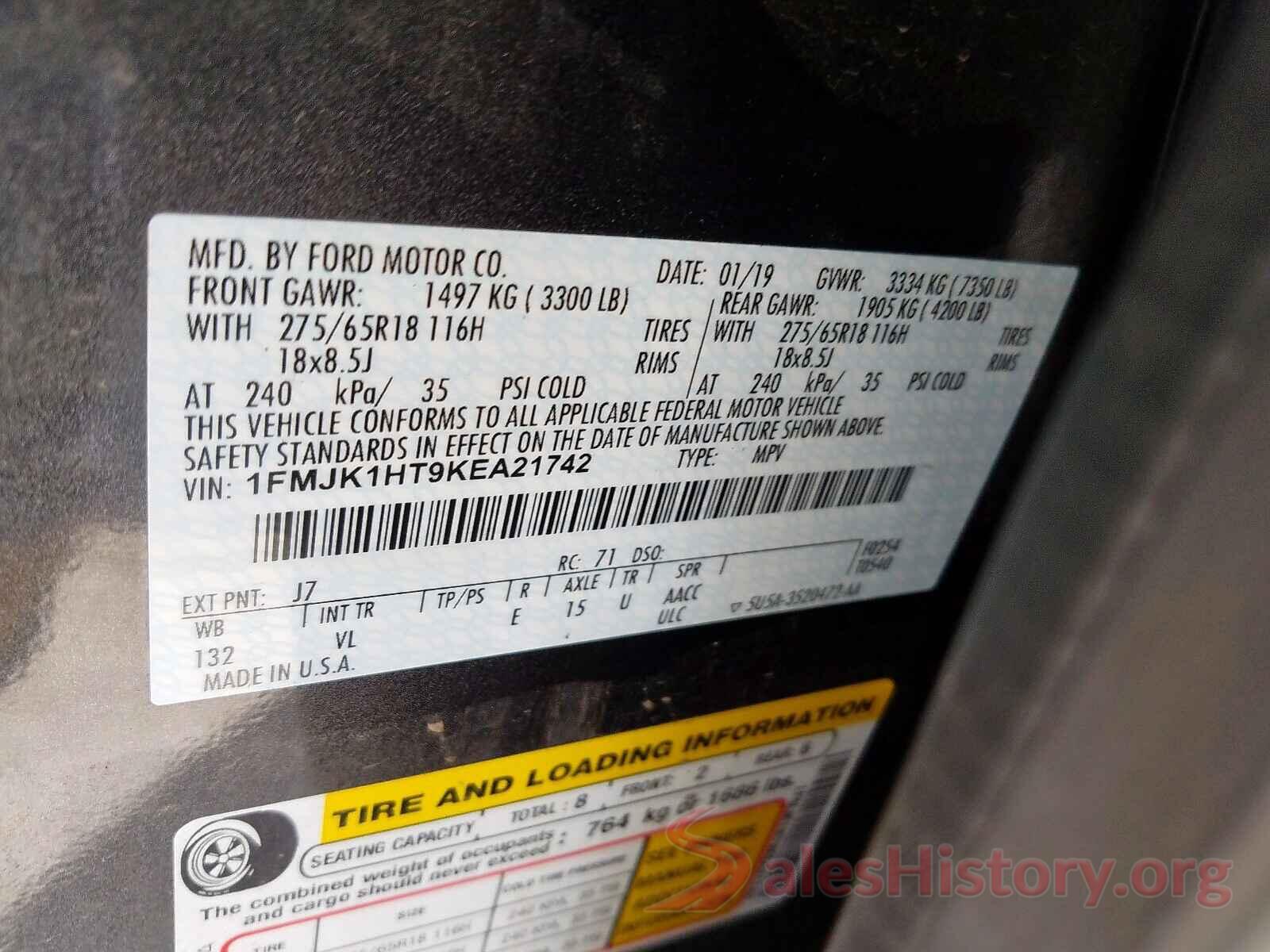 KNAFK4A63G5574276 2019 FORD EXPEDITION