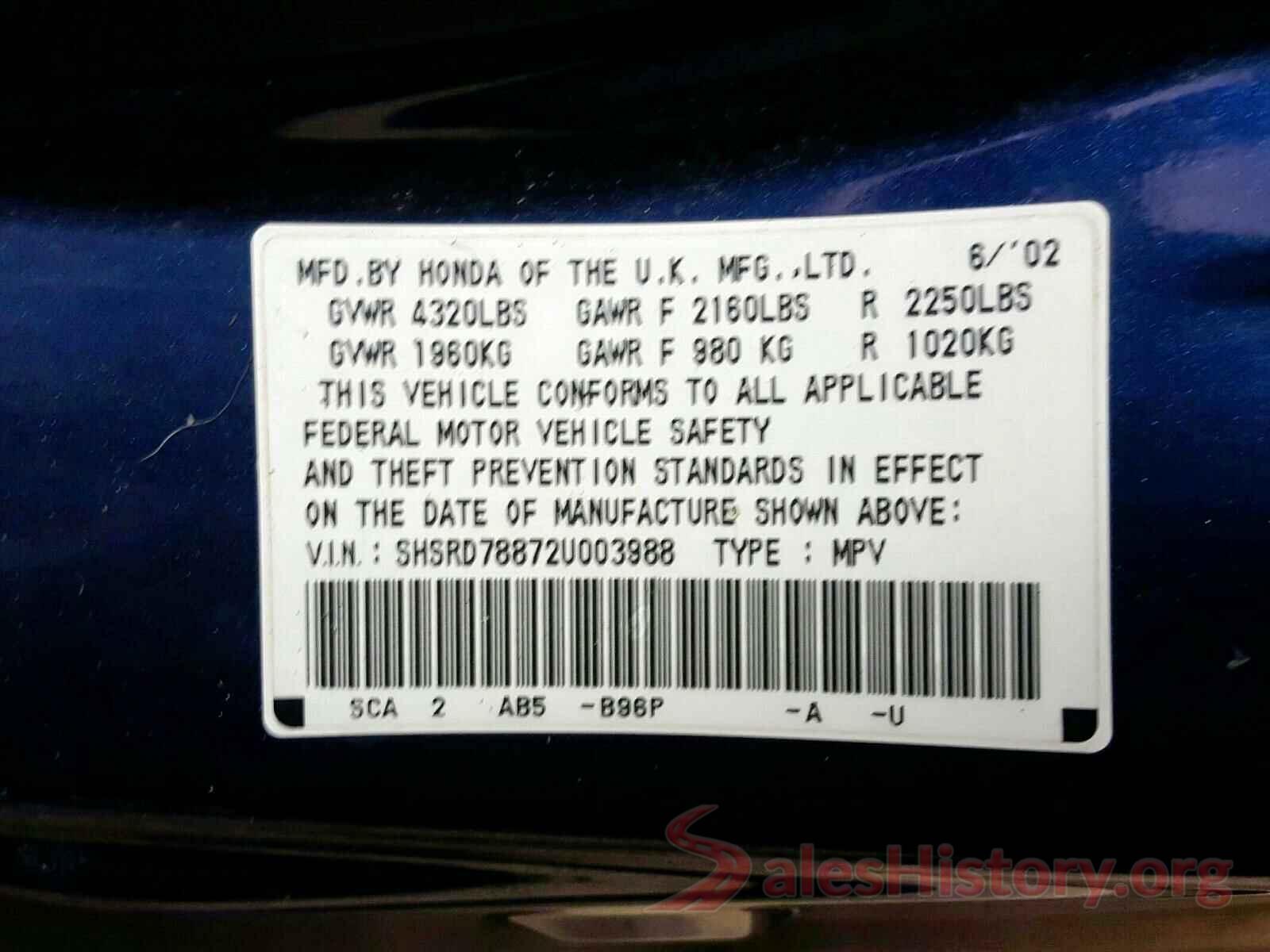 ML32A4HJXHH007872 2002 HONDA CRV