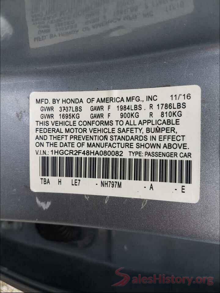 1HGCR2F52HA056465 2017 HONDA ACCORD