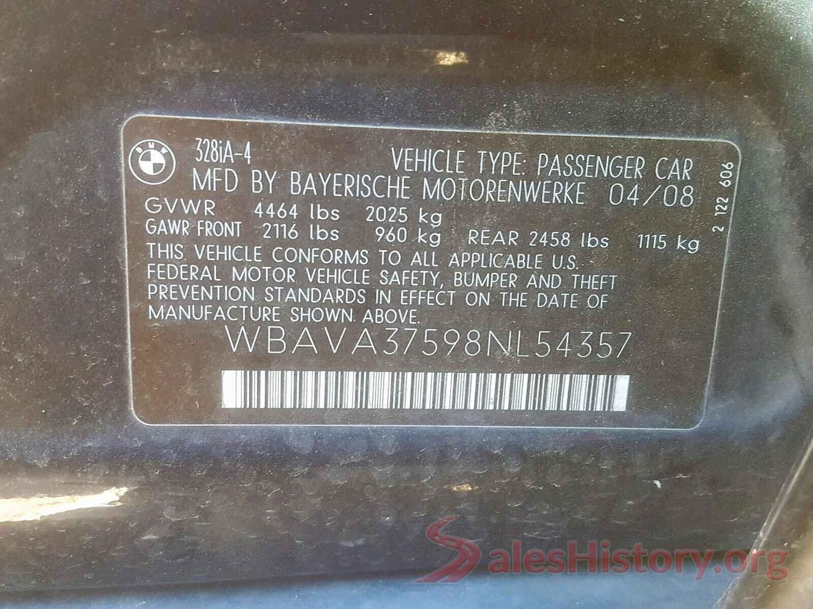 1HGCR2F63GA246055 2008 BMW 3 SERIES