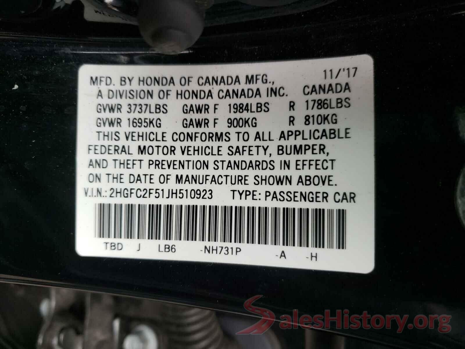 3N1AB7APXHL638647 2018 HONDA CIVIC