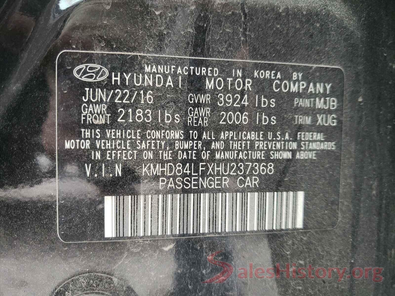 3N1CN7AP2GL857052 2017 HYUNDAI ELANTRA