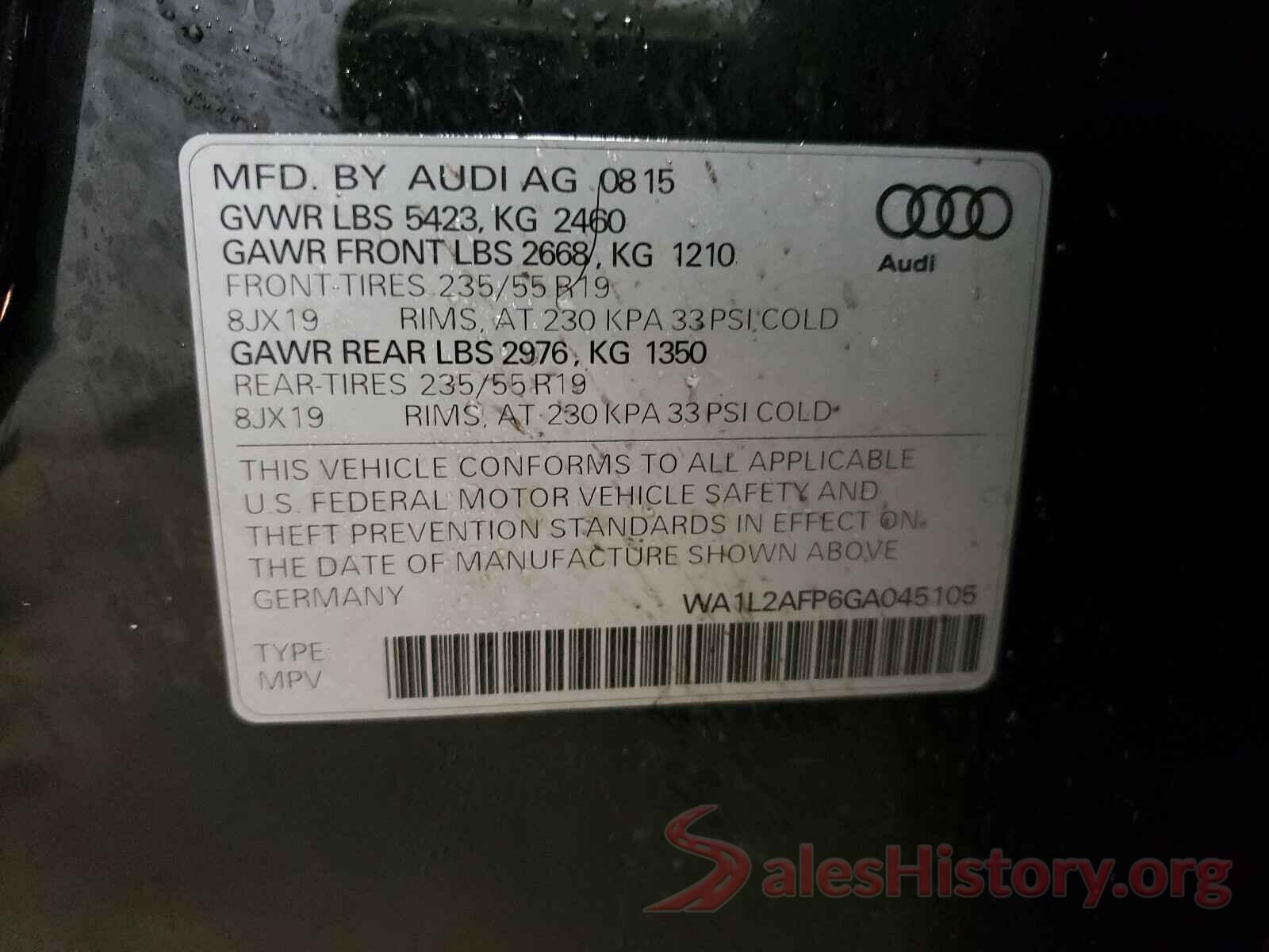 WA1L2AFP6GA045105 2016 AUDI Q5