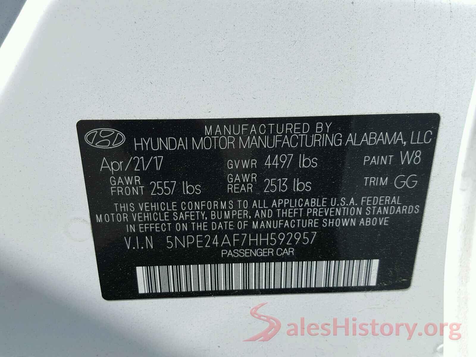 5XYPHDA55JG395572 2017 HYUNDAI SONATA