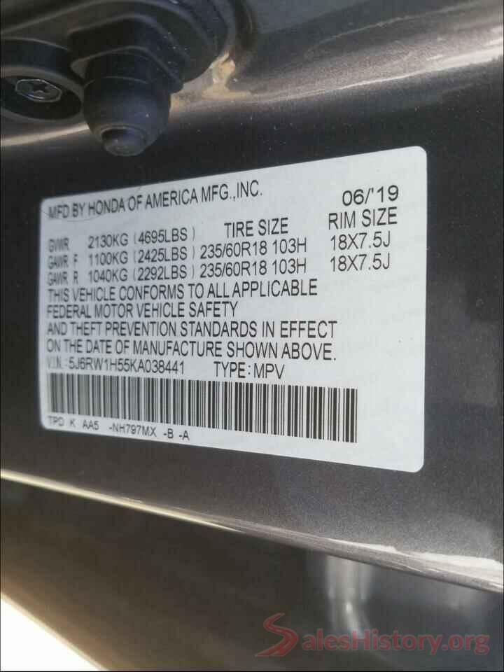 5NPE34AF2GH332199 2019 HONDA CRV