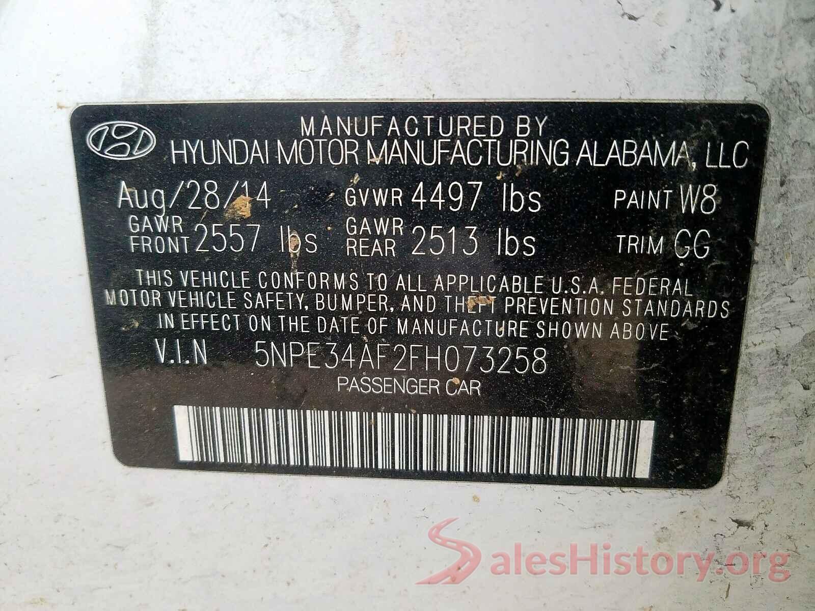 JA4AR3AU4LU021681 2015 HYUNDAI SONATA